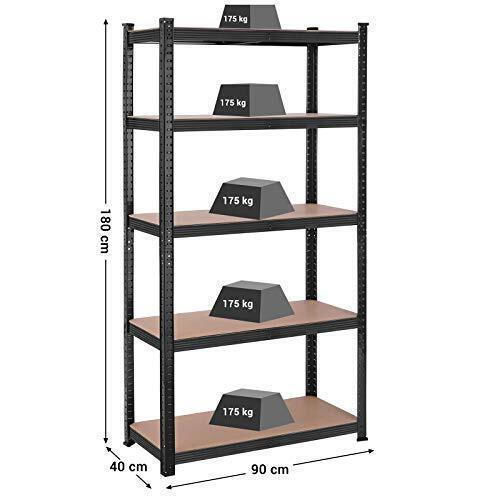 Songmics Dexion Regal 90x40x180cm mit 5 Regalen Gesamtbelastbarkeit 875kg