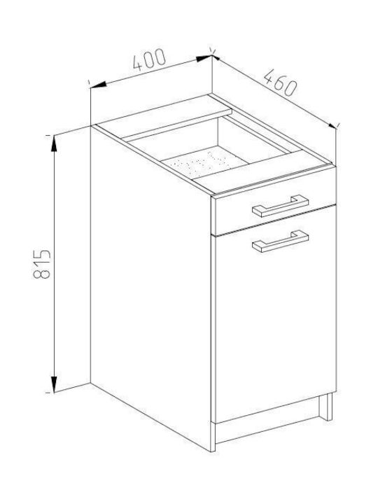 Renia Kitchen Cabinet Set Wall & Floor Beige 180x46cm