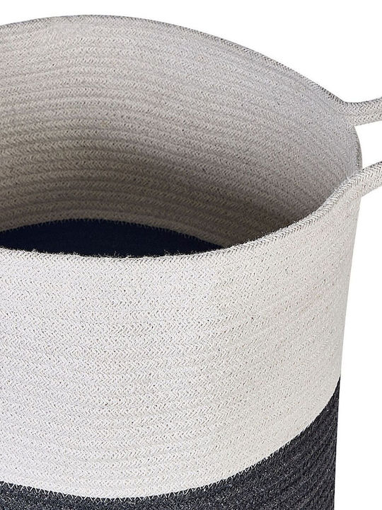 Set aus 2 weißen Baumwollkörben Schwarz Pazha