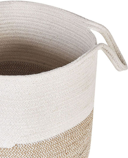 Set 2 White Cotton Baskets Beige Pazha