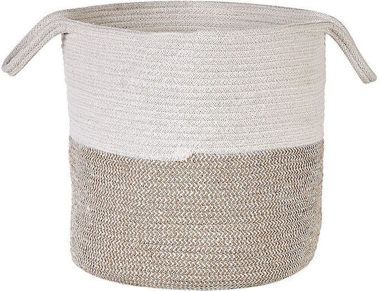 Set 2 White Cotton Baskets Beige Pazha