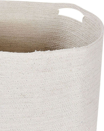 Set 2 White Cotton Baskets Beige Kahan