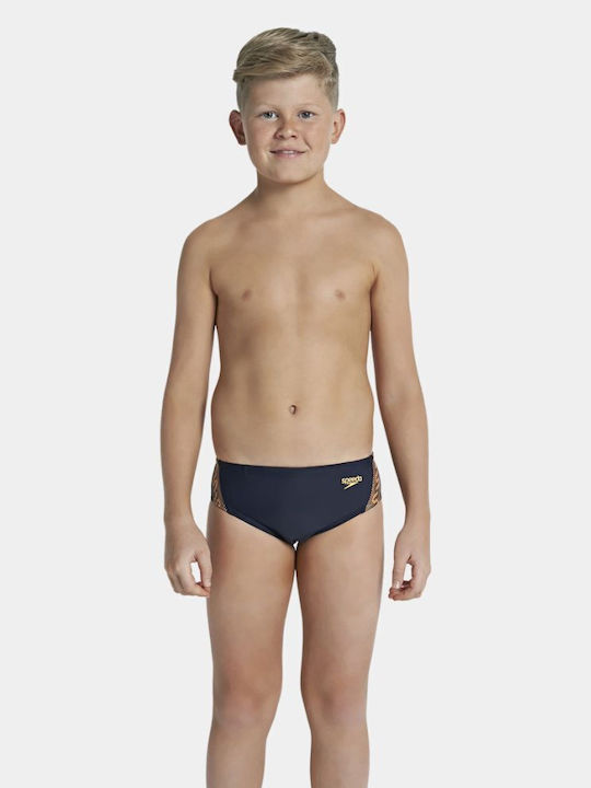 Speedo Monogram Kinder Badeanzug Badeslips Marineblau