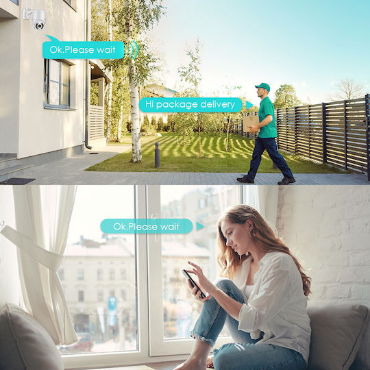CAM.N8.8MP.WKSHP2 IP Cameră de Supraveghere Wi-Fi 4K Rezistentă la apă cu Difuzor