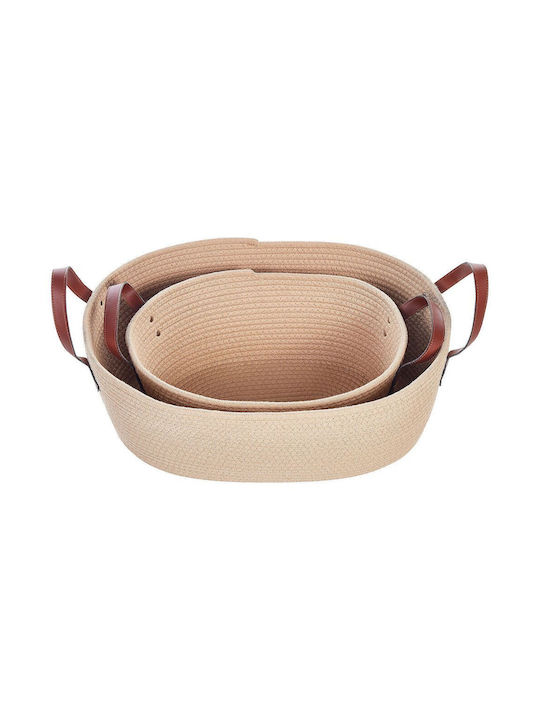 Set 2 Beige Cotton Baskets Gissar
