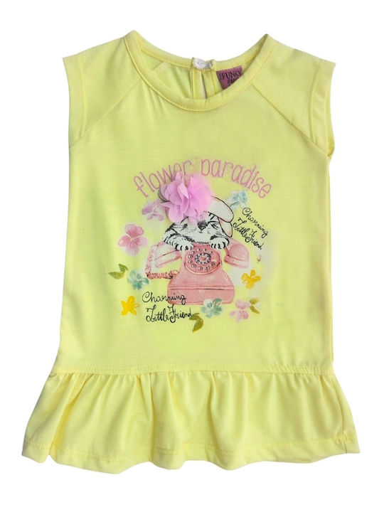 Funky Girls Dress Sleeveless Yellow