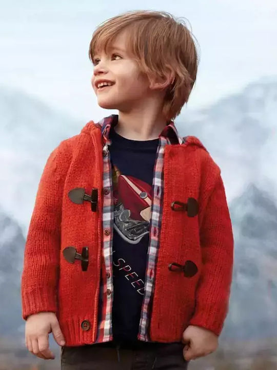 Kinder-Strickjacke mit Kapuze Orange