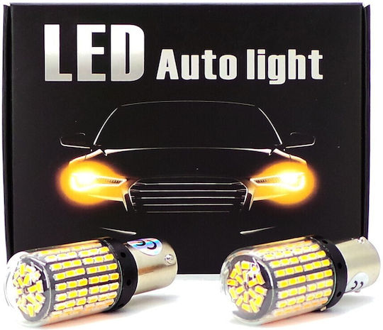 LED крушки 2x P21w Ba15s 12-24v Canbus оранжеви Premium
