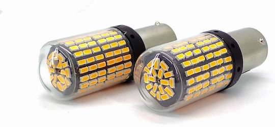 LED крушки 2x P21w Ba15s 12-24v Canbus оранжеви Premium