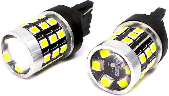 LED 7440 W21W 12-24V Canbus 1400lm Weiße Glühbirne mit Linse