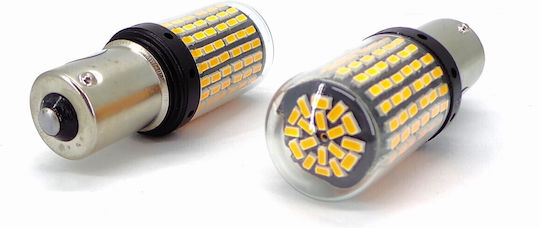 LED крушки 2x P21w Ba15s 12-24v Canbus оранжеви Premium