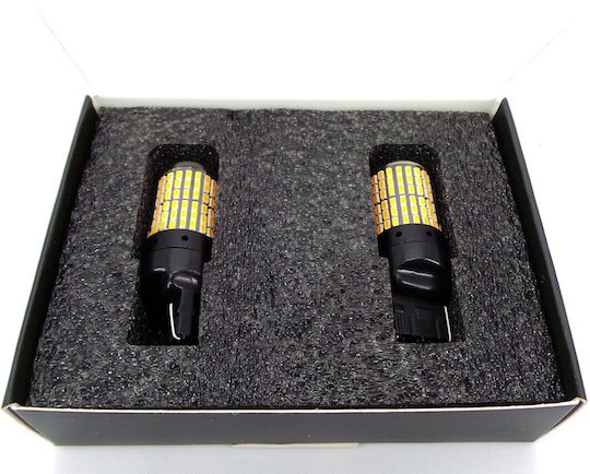 Led Bulbs 2x 7440 W21w 12-24v Canbus Orange Premium