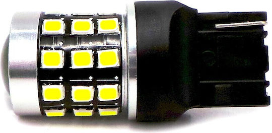 LED 7440 W21W 12-24V Canbus 1400lm Weiße Glühbirne mit Linse