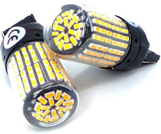 Led Bulbs 2x 7440 W21w 12-24v Canbus Orange Premium