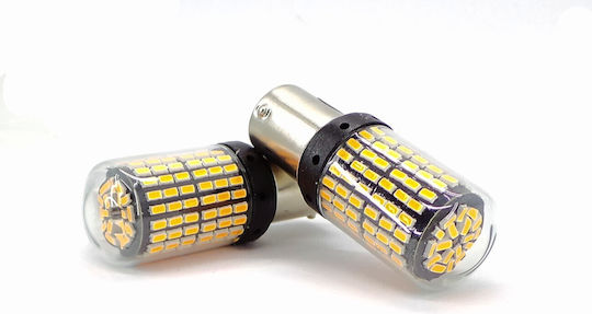 LED крушки 2x P21w Ba15s 12-24v Canbus оранжеви Premium