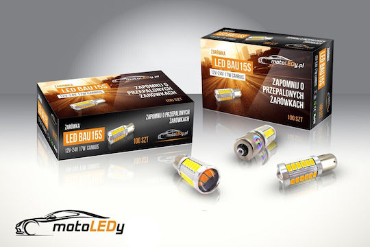Led Bau15s Py21w 12-24v 17w Canbus Orange