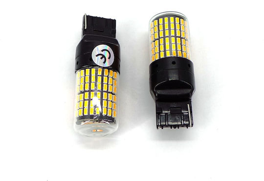 Led Bulbs 2x 7440 W21w 12-24v Canbus Orange Premium