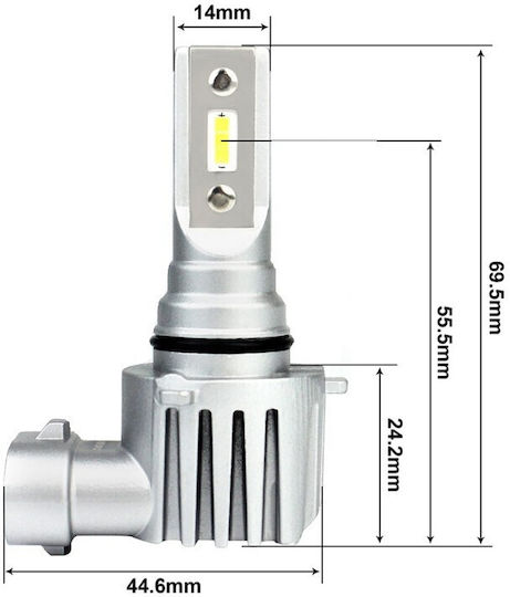 Led H10 9v-30v Canbus Csp Bulbs Set New