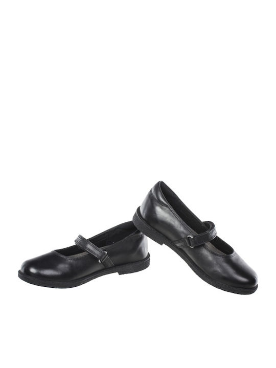 Kids Anatomic Ballerinas with Hoop & Loop Closure Black