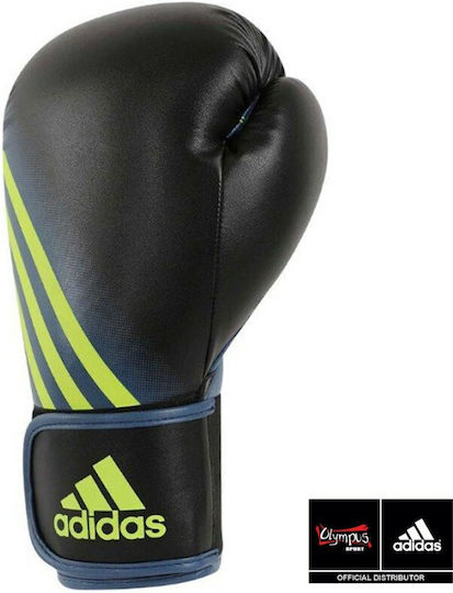 adidas Speed 100 Boxing Gloves made of Synthetic Leather for Match Black/Green