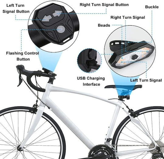Bicycle Lamp Red Light Usb Remote Control