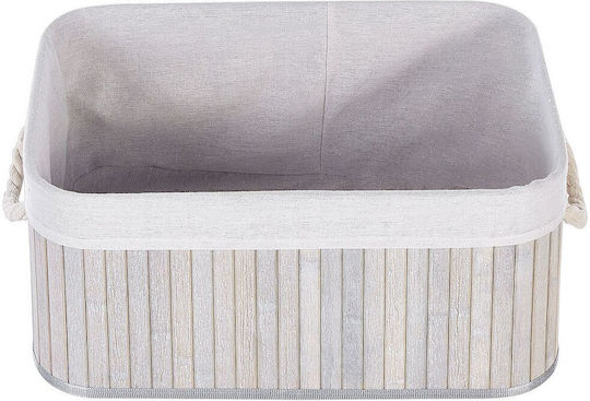 Beliani Set Dekorative Körbe Bamboo mit Griffen Graue 5Stücke