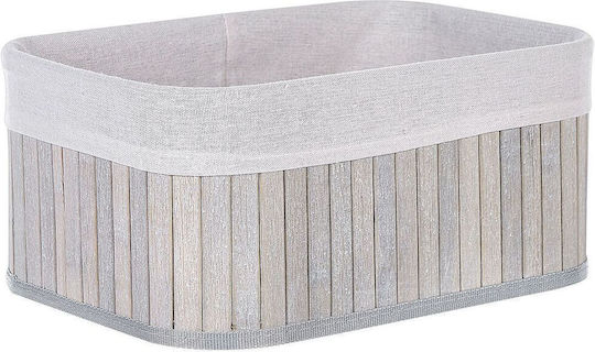 Beliani Set Dekorative Körbe Bamboo mit Griffen Graue 5Stücke