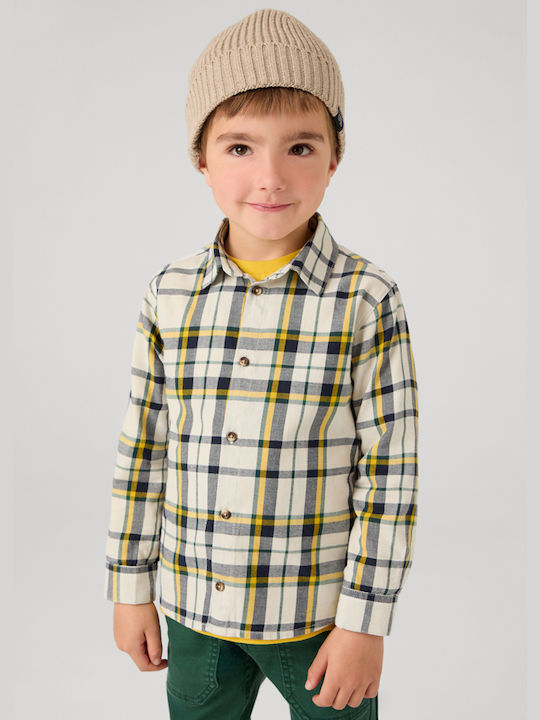 Mayoral Kids Checked Shirt Yellow