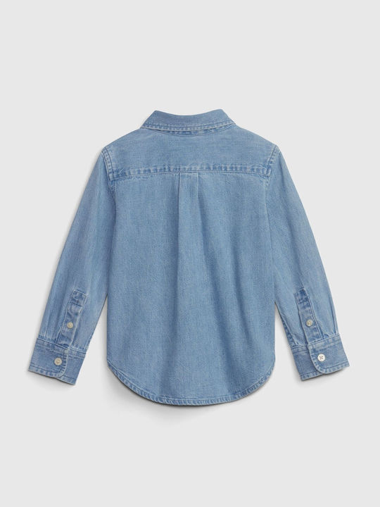 Kids Shirt Long Sleeve Denim light wash