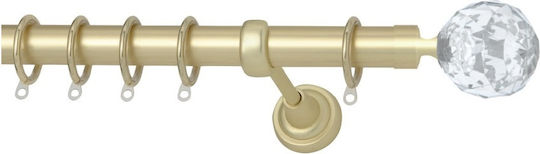 Import Hellas Extendable Metallic Curtain Pole Νo9 Single Φ25mm 140-250cm Gold Checkmate