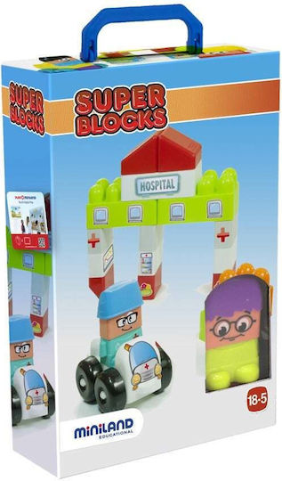 Miniland Miniland Bauklötze Super Blocks Krankenhaus Für 1,5+ Jahre 21 Stück