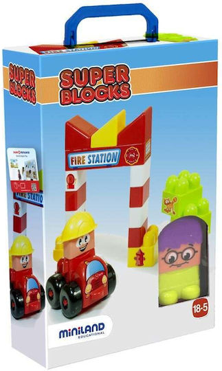 Miniland Miniland Bauklötze Super Blocks Feuerwache Für 1,5+ Jahre 22 Stück
