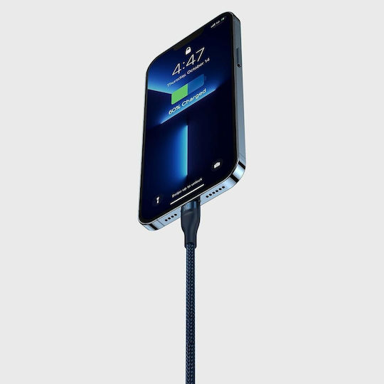 Baseus Flash Series II Braided USB to Lightning / Type-C / micro USB Cable Μπλε 1.5m (CASS030203)