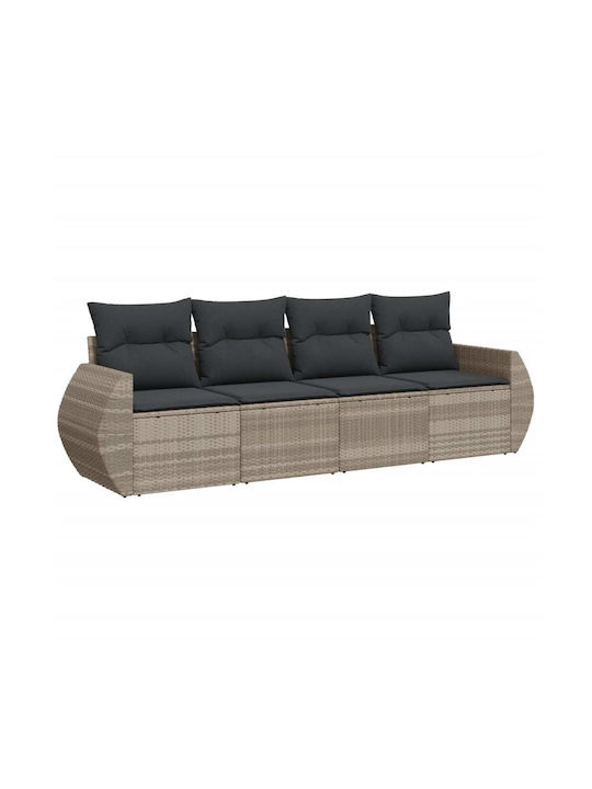 Canapea Cu Patru Locuri De Exterior Din Rattan Cu Perne 55x55x69cm