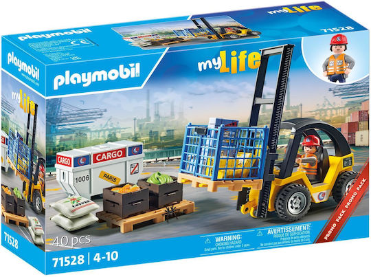 Playmobil MyLife Forklift Vehicle with Loads for 4-10 years old