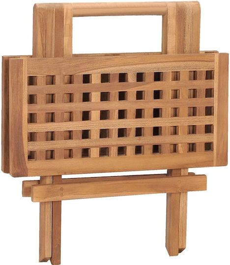 Set Sala De Mese Pentru Spații Exterioare Mici 3 Piese Teak Cu Perne