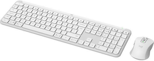 Logitech Signature Slim Combo MK950 Ασύρματο Bluetooth Σετ Πληκτρολόγιο & Ποντίκι Αγγλικό US Λευκό