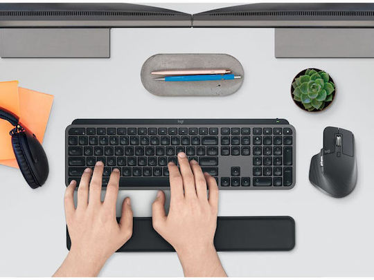 Logitech MX Keys S Ασύρματο Bluetooth Σετ Πληκτρολόγιο & Ποντίκι Αγγλικό US Συμβατό με Mac Γκρι
