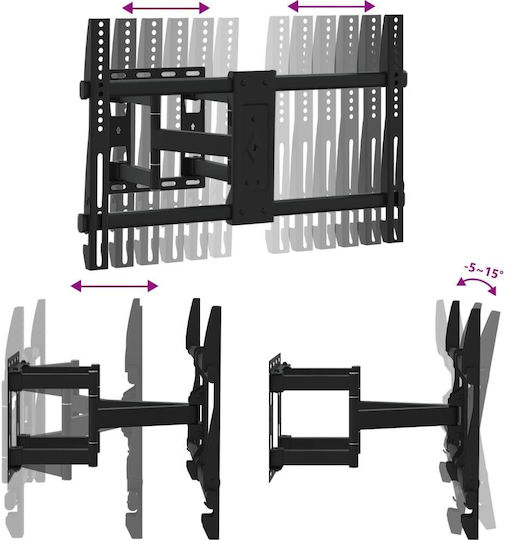 vidaXL 379573 Wandhalterung für Fernseher mit Arm Schwarz
