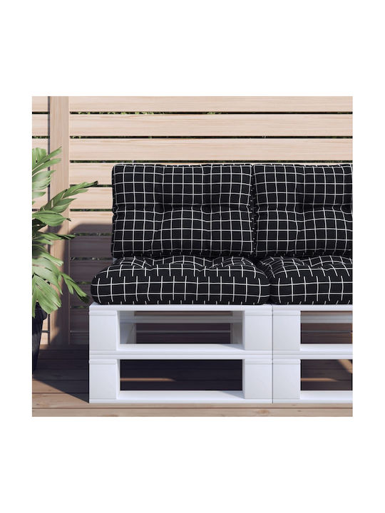 vidaXL Gartenstuhlkissen mit Rückenlehne Schwarz 2Stück 60x60cm