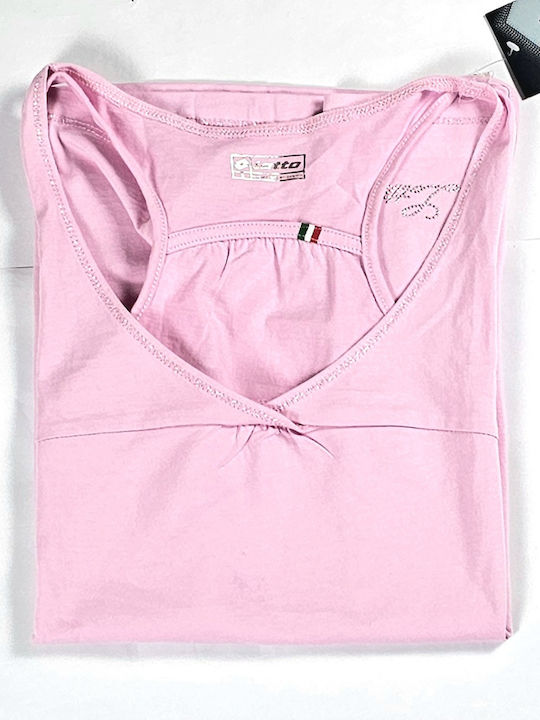 Women's Athletic Blouse Sleeveless Pink/Silver