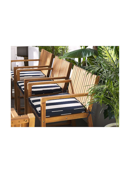 Beliani Garden Chair Cushion Blue and White
