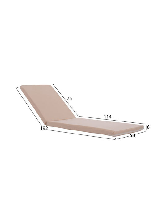 Freebox Sunbed Cushion with Backrest Chios Beige 192x59cm