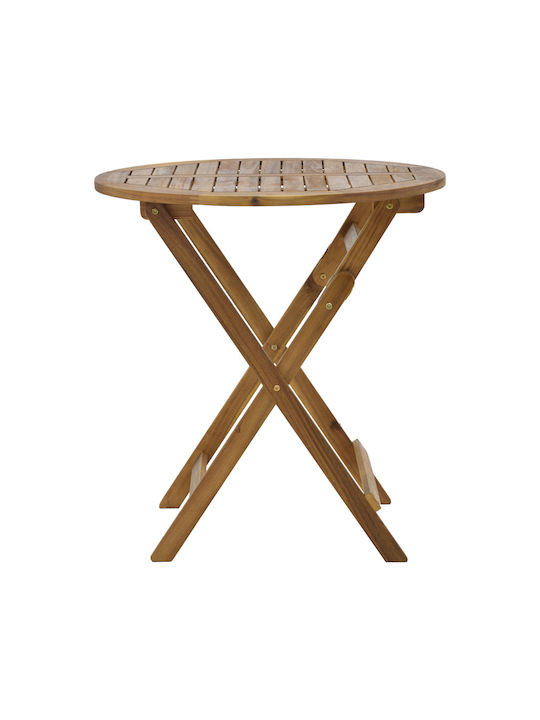 Table for Small Outdoor Spaces Made of Acacia Foldable Capruva Natural Wood 70x70x74cm