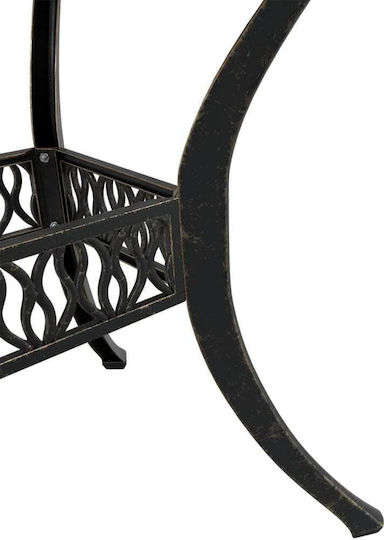 Masă Fer Forge Pentru Spații Mici Exterioare Din Aluminiu Bronz 90x90x75cm