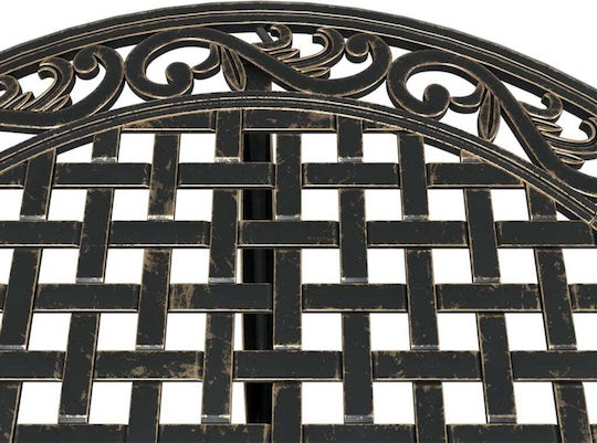 Masă Fer Forge Pentru Spații Mici Exterioare Din Aluminiu Bronz 90x90x75cm