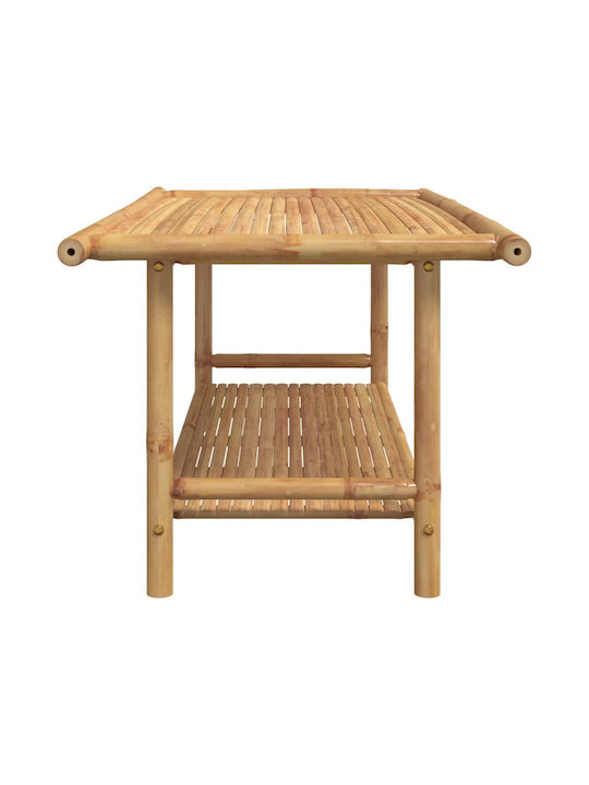 Sitting Room Outdoor Free Standing Bamboo Table Natural 110x55x45cm