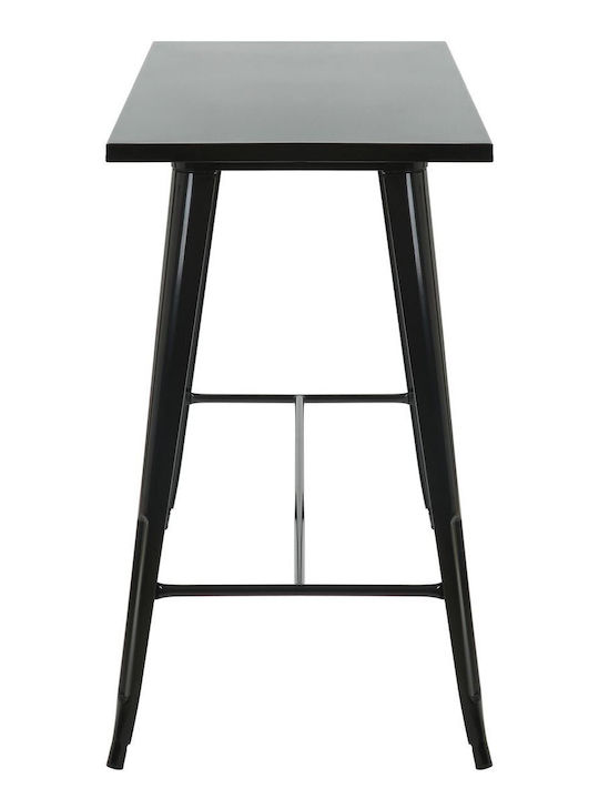 Relix Outdoor Bar Free Standing Metal Table Black 120x60x102cm