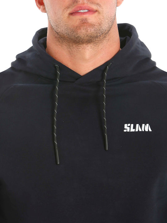 Slam Herren Sweatshirt mit Kapuze und Taschen Blau