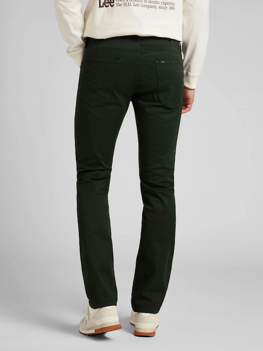 Daren Men's Jeans Pants Elastic with Regular Tapered Fit Dark Green